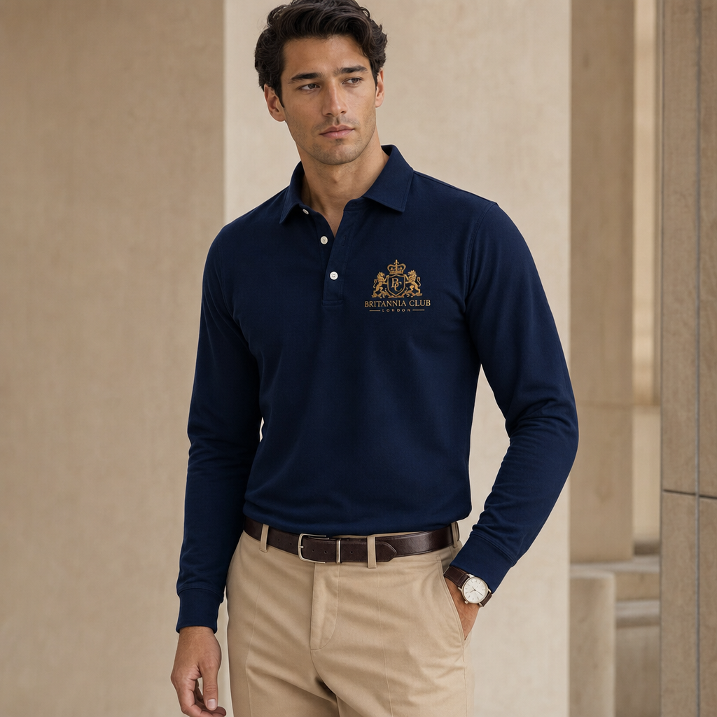 Midnight Navy Full-Sleeve Polo