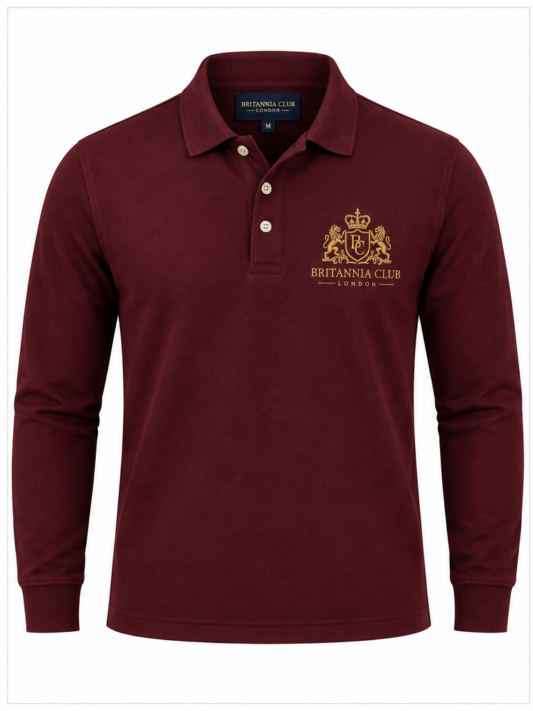 Oxblood Full-Sleeve Polo