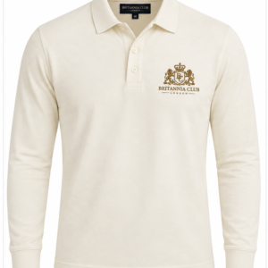 Ivory Full-Sleeve Polo — front product view