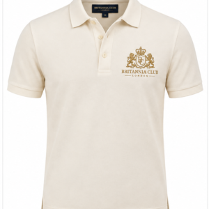Ivory Half-Sleeve Polo — front product view