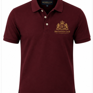 Oxblood Half-Sleeve Polo — front product view