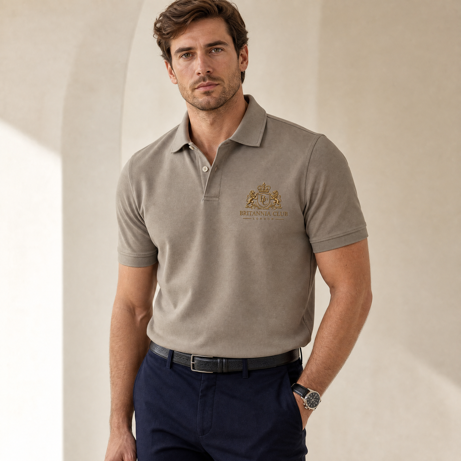 Stone Half-Sleeve Polo